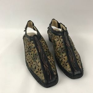 Pikolinos Floral Leather Cutout, slingback slip on